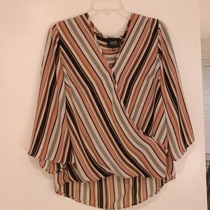 Long sleeve striped blouse
